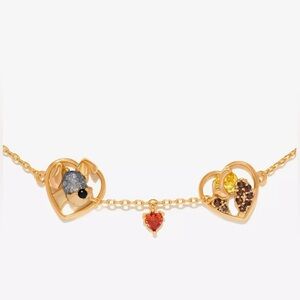 14K Gold Disney Classic Lady & The Tramp Gemstone Charm Bracelet Movie Theme